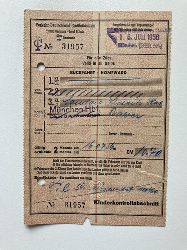 Biglietto estero 1956 - biglietto, 16.7.1956